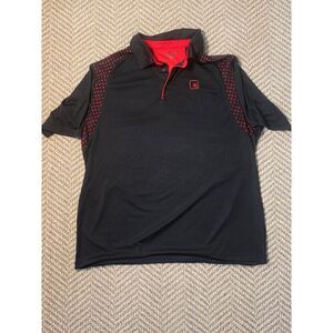 AND1 Mens Performance Polo Shirt Black Red Accent Size Extra Large XL